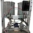 Detailed view of the AST GMP 075-I’s pressure gauges, metering controls, and DART speed control unit for precision dispensing adjustments.