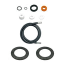 AST SP 5 Spare Parts Kit showing replacement seals, O-rings, wiper seals, and a 3/4" x 15' hydraulic material hose with silver fittings on a white background.