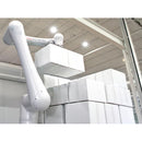 FANUC CRX-30iA food-grade cobot stacking sealed white cartons in a high-volume palletizing operation