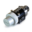 Close-up of the Graco 288554 automatic airless spray gun, featuring a black and silver body with engraved specifications and a warning label.