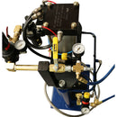 Top view of the HG 250H showing pneumatic controls, air regulator, pressure gauge, and valve configuration for high-viscosity adhesive dispensing.