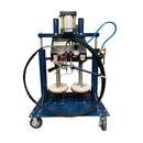 HG 300 portable dual-component pneumatic dispensing system with 1:1 ratio metering and paired 5-gallon pails