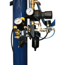HG 350H dispensing unit showing  fluid components and color-coded pneumatic lines for precise adhesive metering.