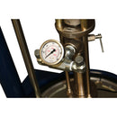 Close-up of high-pressure gauge on the HG 350H system for monitoring fluid pressure during dispensing.