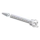 Infinity Bond MFH 08-18T static mixer with F-Connect inlet and removable stepped tip outlet, designed for 2-part adhesive mixing and dispensing.