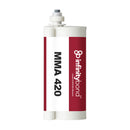 Fast-setting 10:1 adhesive with 4–6 min work time – Infinity Bond MMA 420 490 ml F-System Cartridge for metals and plastics