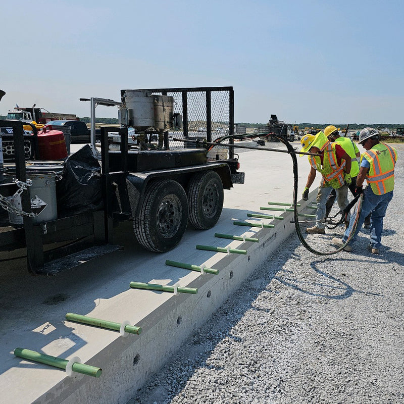 Dowel and road construction epoxy dispensing using the AST RMP-624