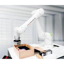 FANUC CRX-10iA food-grade cobot picking packaged food products into a box for hygienic automation