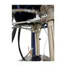 Close-up of hydraulic and fluid connections on HG 300 pneumatic dual-component epoxy dispensing machine for bridge joint sealing and epoxy dowel bar placement