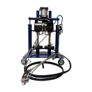 Front view of HG 300 epoxy dowel bar placement machine with dual 5-gallon pail pumps and precision dispensing wand