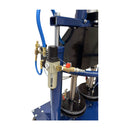 Close-up of HG 300 air regulator and pressure gauge assembly for precise 1:1 epoxy and silicone dispensing control