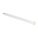 Infinity Bond 160-818 static mixer with 18 elements, featuring a bell inlet and stepped tip for 1:1 and 2:1 two-part adhesive dispensing.