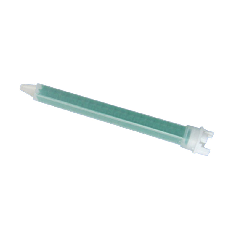 Infinity Bond MFQ-10-24T Quadro static mixer nozzle with twist-lock inlet and stepped tip, designed for 200ml to 600ml F-System cartridges.