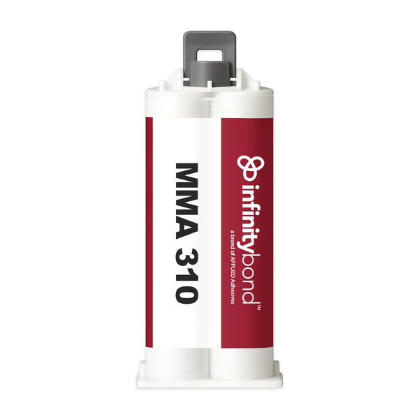 Infinity Bond MMA 310 50 ml B-System Cartridge – 1:1 medium-set adhesive, 8–12 min work time for metals and plastics