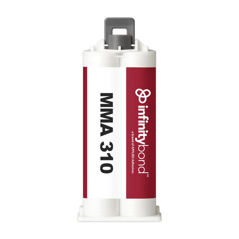 Infinity Bond MMA 310 50 ml B-System Cartridge – 1:1 medium-set adhesive, 8–12 min work time for metals and plastics