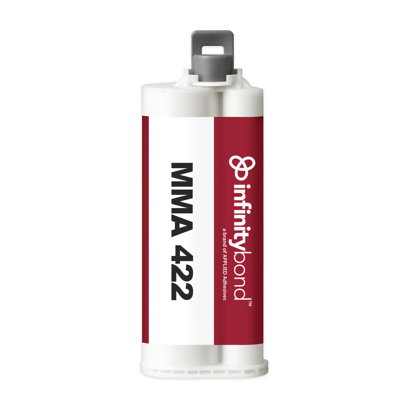Slow-setting adhesive with ~20 min work time – Infinity Bond MMA 422 50 ml S-System Cartridge for metals and fiberglass