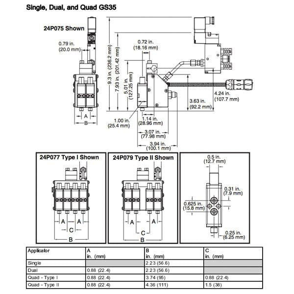 Graco InvisiPac GS35 Single Applicator Diagram