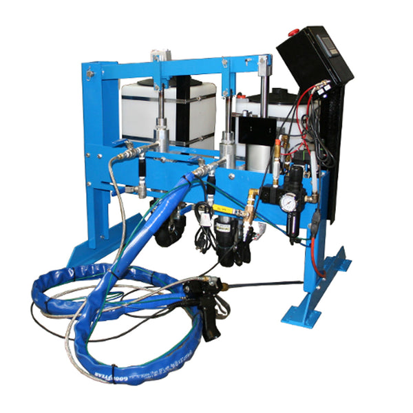 Two part meter mix dispensing system from reservoir